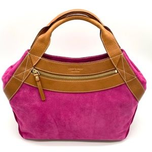Kate Spade New York Cori Beaune Pink Suede & Leather Handbag~Rare~Very Vintage~